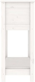 vidaXL Ζαρντινιέρα με Ράφι Λευκή 82,5x34,5x81 εκ. Μασίφ Ξύλο Πεύκου