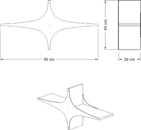 Wall Shelf Susen - Black Black
White