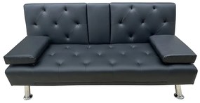 REST BLACK PU ΚΑΝΑΠΕΣ-ΚΡΕΒΑΤΙ 168X88εκ.
