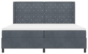 vidaXL Κρεβάτι με ελατήρια Σκούρο γκρι 200 x 200 cm Βελούδο