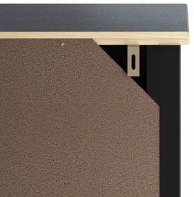 vidaXL Ντουλάπι Μπάνιου BERG Μαύρο 40 x 34 x 110 εκ. Μασίφ Ξύλο Πεύκου