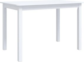 vidaXL Τραπεζαρία Λευκή 114x71x75 εκ. από Μασίφ Ξύλο Καουτσουκόδεντρου
