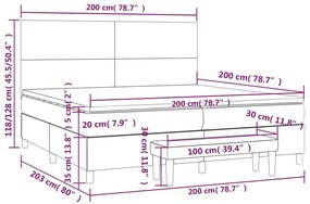 Κρεβάτι Boxspring με Στρώμα Σκούρο Καφέ 200x200 εκ. Υφασμάτινο - Καφέ