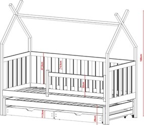 TYTUS 90x200 white teepee bunk bed Lano Furniture