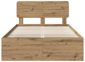 vidaXL Σκελετός Κρεβατιού Καρυδιά Χειροποίητης Εργασίας 135 x 190 cm