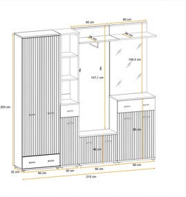 Swap XIX Σύνθεση Καφέ δρυς 280x180x40