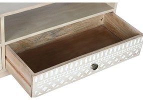 Τηλεόραση DKD Home Decor Λευκό Φυσικό Ξύλο από Μάνγκο 130 x 40 x 45 cm