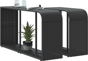 vidaXL Ράφια Αποθήκευσης 2 τεμ. Μαύρο από Συνθετικό Ρατάν