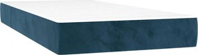 vidaXL Κρεβάτι Boxspring με Στρώμα Σκούρο Μπλε 90x200 εκ. Βελούδινο