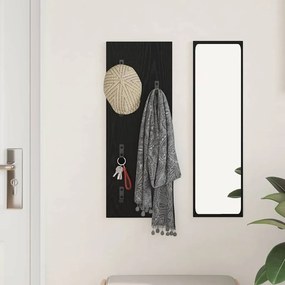 vidaXL Τοίχου Κρεμάστρα Μαύρη Οξυά 30 x 1,5 x 80 εκ.