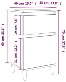 ΚΟΜΟΔΙΝΑ 2 ΤΕΜ. ΛΕΥΚΑ 40 X 35 X 70 ΕΚ. 819693