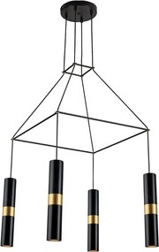 Φωτιστικό Οροφής Πολύφωτο Aca Da Vinci HM854P56BK Black