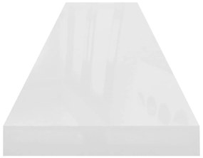 Ράφια Τοίχου Γυαλιστερά Άσπρα 4 Τεμάχια 120x23,5x3,8 εκ. MDF - Λευκό