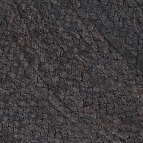 Χαλί Χειροποίητο Στρογγυλό Σκούρο Γκρι 150 εκ. από Γιούτα - Γκρι