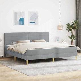 vidaXL Σκελετός Κρεβατιού Ανοιχτό γκρι 200 x 200 cm Πολυεστέρας