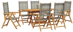vidaXL Σέτ φαγητού για κήπο 7 pcs Γκρι
