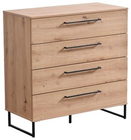 Κομότα - Συρταριέρα Sardinia 4F Artisan Oak - Μαύρο 91.5x42x93 εκ. 91.5x42x93 εκ.