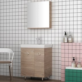 Orabella Vanity 65 Long - Έπιπλο Μπάνιου Επιδαπέδιο με πορσελάνινο νιπτήρα Ege και καθρέπτη ντουλάπι - 70126