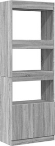 vidaXL Ντουλάπι Γκρι Sonoma 63x33x180 εκ. από Επεξεργασμένο Ξύλο