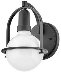 Απλίκα Φωτιστικό Τοίχου 1xE27 Οπάλ Γυαλί Somerset Quintiesse Elstead Lighting QN-SOMERSET1-BK Μαύρο