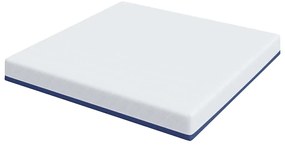vidaXL Στρώμα Λευκό και Μπλε 200 x 200 cm Τζελ Μνήμης Φόρμα