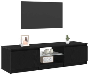 vidaXL Ντουλάπα Τηλεόρασης με Φώτα LED Μαύρο Δρύς 140x40x35,5 εκ. από επεξεργασμένο ξύλο