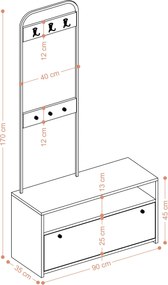 Hall Stand Nicole Sapphire Oak
