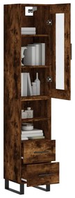 vidaXL Ντουλάπι Καπνιστή δρυς 34,5x34x180 εκ. από Επεξεργασμένο Ξύλο