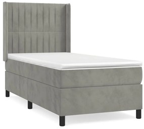 ΚΡΕΒΑΤΙ BOXSPRING ΜΕ ΣΤΡΩΜΑ ΑΝΟΙΧΤΟ ΓΚΡΙ 90X200 ΕΚ. ΒΕΛΟΥΔΙΝΟ 3132777