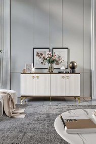 Stewehome κονσόλα mdf με μεμβράνη και πόρτες 160x40x84 cm