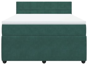 ΚΡΕΒΑΤΙ BOXSPRING ΜΕ ΣΤΡΩΜΑ ΣΚΟΥΡΟ ΠΡΑΣΙΝΟ 140X190ΕΚ. ΒΕΛΟΥΔΙΝΟ 3287737