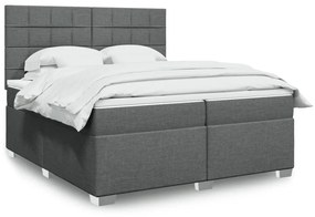 ΚΡΕΒΑΤΙ BOXSPRING ΜΕ ΣΤΡΩΜΑ ΣΚΟΥΡΟ ΓΚΡΙ 200X200 ΕΚ. ΥΦΑΣΜΑΤΙΝΟ 3290596