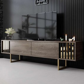 Έπιπλο Τηλεόρασης Καρυδί / Χρυσό DUGE 180x30x18
