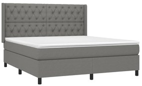 ΚΡΕΒΑΤΙ BOXSPRING ΜΕ ΣΤΡΩΜΑ ΣΚΟΥΡΟ ΓΚΡΙ 160X200 ΕΚ ΥΦΑΣΜΑΤΙΝΟ 3131682