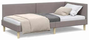 vidaXL Κρεβάτι Γωνίας Άλλο Taupe 90 x 200 cm Ύφασμα και Έργο ξύλου