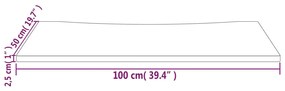 Επιφάνεια Γραφείου 100 x 50 x 2,5 εκ. από Μασίφ Ξύλο Πεύκου - Καφέ