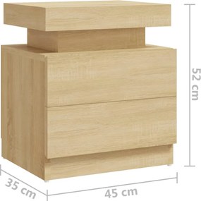 vidaXL Κομοδίνο Sonoma Δρυς 40 x 35 x 52 εκ. από Επεξεργ. Ξύλο
