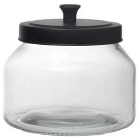 Βάζο Αποθήκευσης Με Καπάκι S JAR104K6 14,5x14,5x15cm 2Lt Clear-Black Espiel Metal, Glass