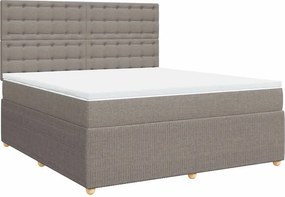 vidaXL Κρεβάτι Boxspring με Στρώμα Taupe 180x200 εκ. Υφασμάτινο