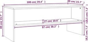 vidaXL Έπιπλο Τηλεόρασης Λευκό 100 x 40 x 40 εκ. από Επεξ. Ξύλο