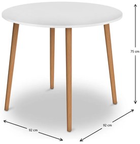 Τραπέζι Cruz Megapap από μελαμίνη χρώμα λευκό 92x92x75εκ. - Μελαμίνη - GP022-0032,3