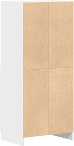 vidaXL Στήλη Κουζίνας Λευκή 57x41,5x131,5 εκ. από Επεξεργασμένο Ξύλο