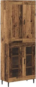 VidaXL Highboard 2 τμχ. Παλιό ξύλο 69,5 x 34 x 180 εκ.