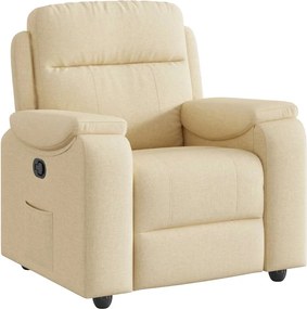 vidaXL Πολυθρόνα Ανακλινόμενη Κρεμ Υφασμάτινη