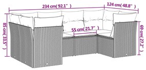 vidaXL Σετ Καναπέ Κήπου 6 τεμ. Μπεζ Συνθετικό Ρατάν με Μαξιλάρια