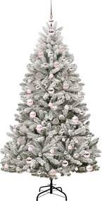 vidaXL Τεχνητό Χριστουγεννιάτικο Δέντρο Πράσινο και Λευκό 180 cm