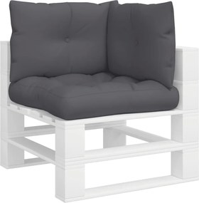 vidaXL Μαξιλάρια Καναπέ Παλέτας 3 τεμ. Ανθρακί Υφασμάτινα