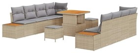 vidaXL Σετ Καναπέ Κήπου 11 pcs Μπεζ, Ανοιχτό Γκρι 80 x 80 x 71 cm