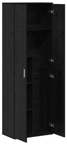vidaXL Highboard Μαύρη δρυς 60 x 35 x 180 εκατοστά Επεξεργασμένο ξύλο
