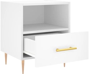 vidaXL Κομοδίνο Λευκό 40 x 35 x 47,5 εκ. από Επεξεργασμένο Ξύλο